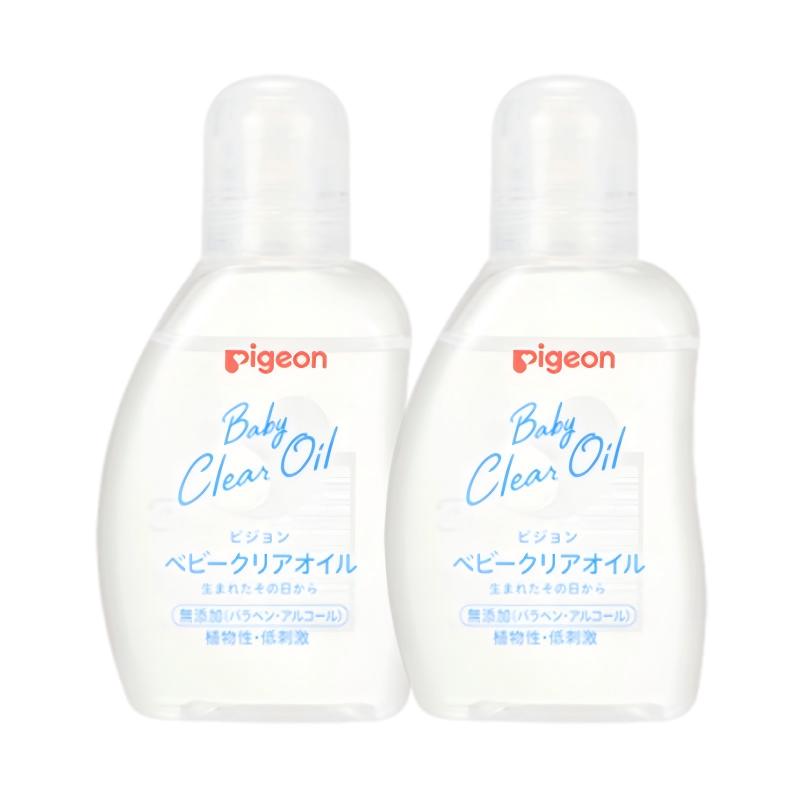 日本本土版 贝亲婴儿宝宝抚触油按摩油润肤油保湿80ml*2