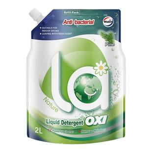 威露士la有氧洗松木香洗衣液除菌除螨抑菌2l袋装 1l清洗液 补充装