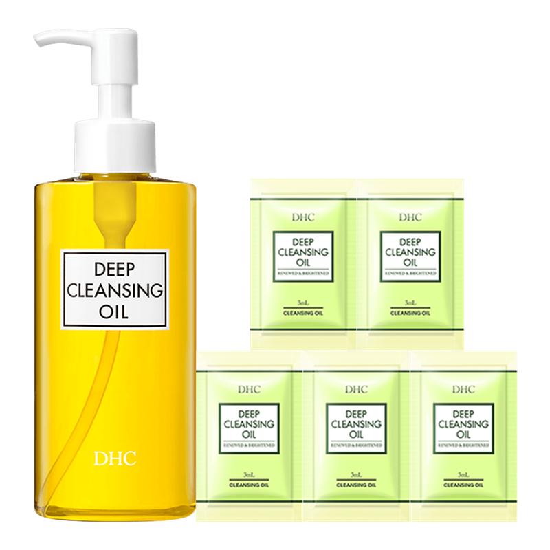 【百补】DHC橄榄卸妆油200ml臻萃平衡卸妆油3ml*5组合装 保湿清洁