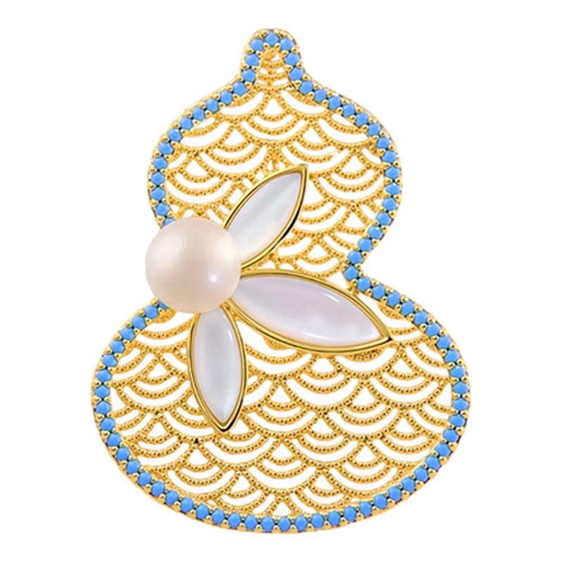 新中式国风葫芦胸针高档