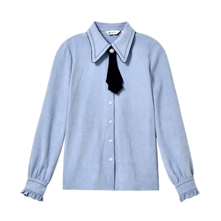 通勤百搭上衣 设计感衬衣长袖 秋水伊人简约气质衬衫 女2025秋冬新款