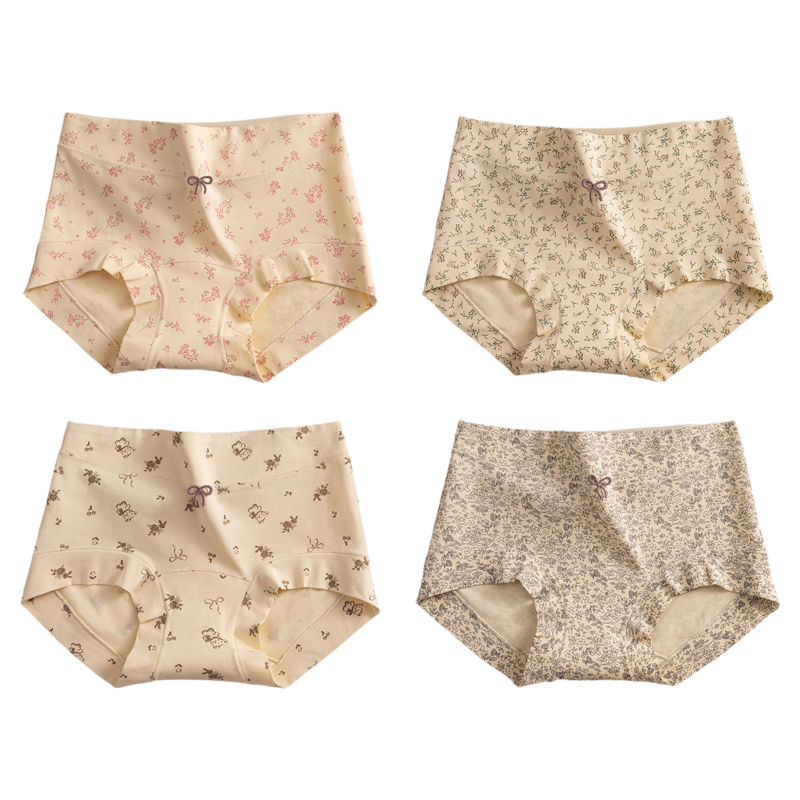 猫人女士中腰三角内裤碎花纯棉抑菌四角安全裤衩不夹臀不跑位短裤,女士内衣/男士内衣/家居服,平角裤,淘宝优惠券,粉丝福利购,淘宝优惠卷