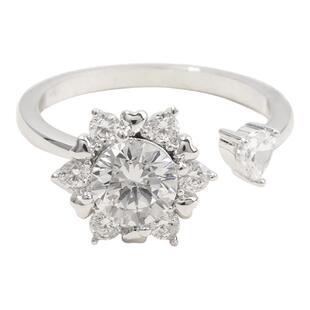 三福都市旋转雪花指环戒指单只 时尚设计感小众首饰配饰851093