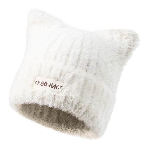 畹町泡芙小猫小脸感毛线帽