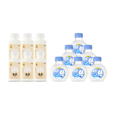 一鸣米乳生牛乳200ml*6+A2β牛乳200ml*6瓶低温冷藏牛奶 B