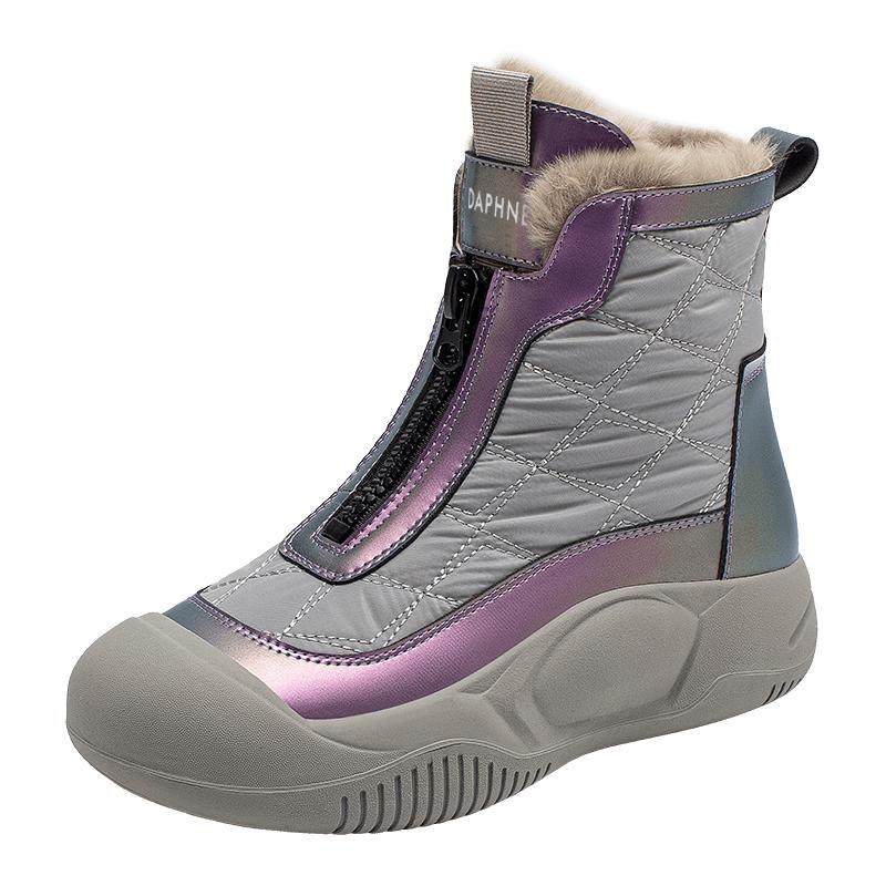 达芙妮雪地靴女士面包鞋短靴子