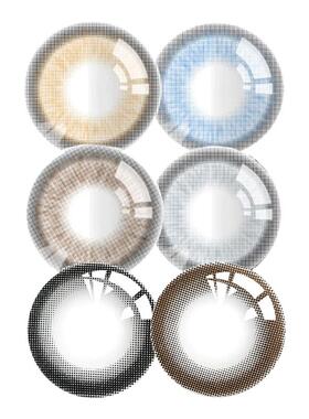 【半年抛】海昌彩色隐形眼镜大小直径自然黑棕色半年抛1片美瞳TF