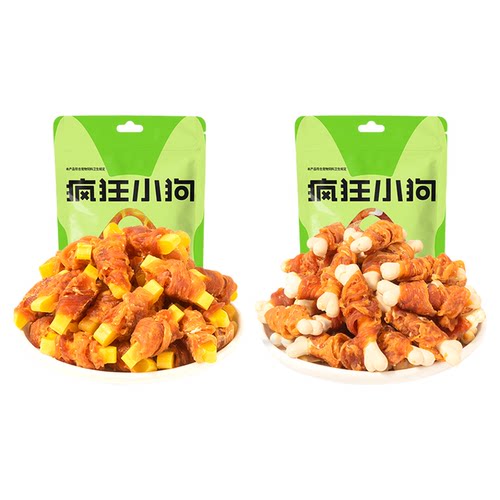 疯狂小狗鸡肉绕奶骨零食磨牙棒