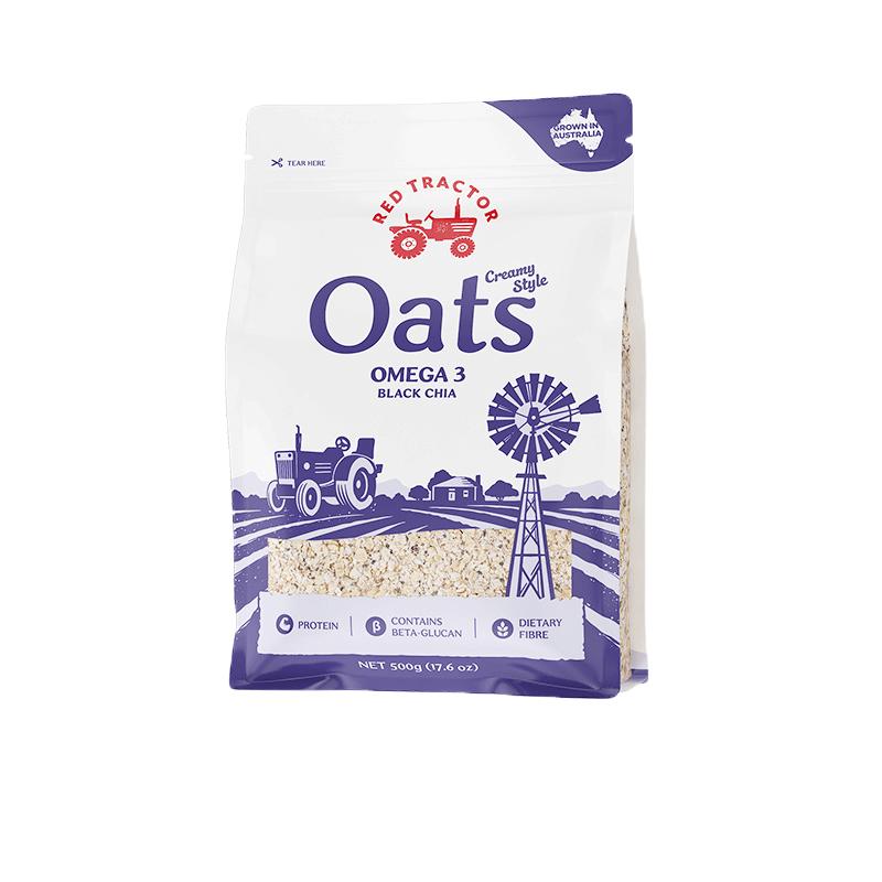 红色拖拉机澳大利亚进口奇亚籽亚麻籽oats燕麦片营养谷物早餐轻食