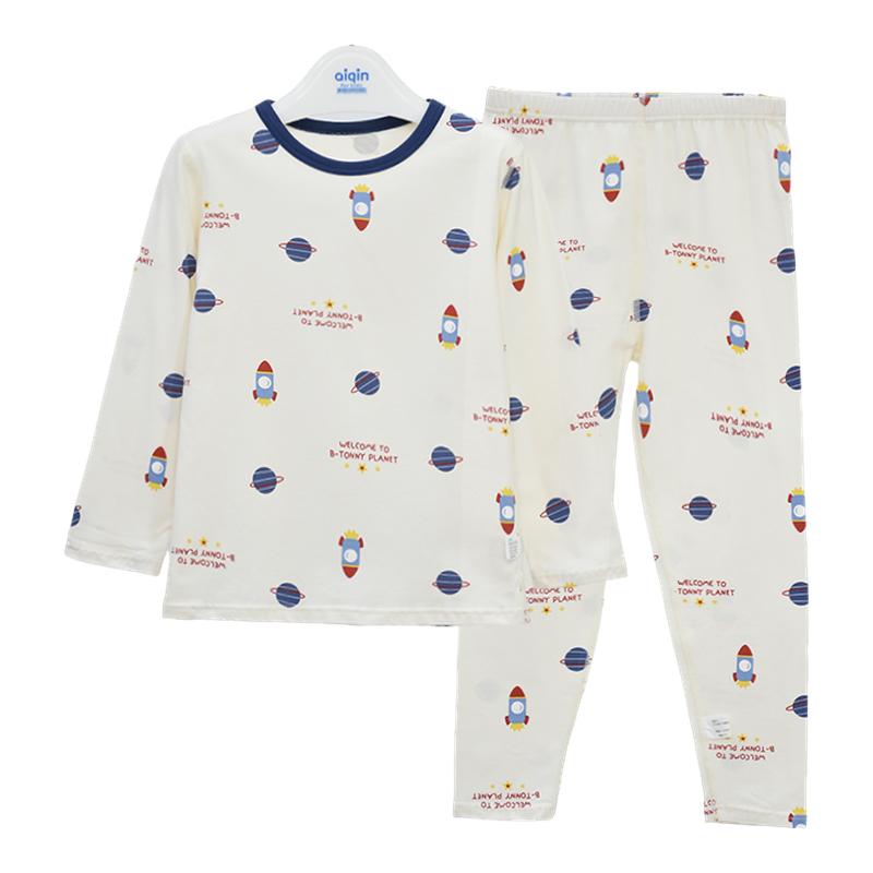 红豆儿童秋衣套装男童纯棉10A抑菌秋衣裤女孩中大童内衣套装打底