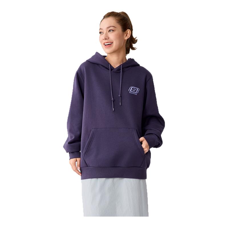 斯凯奇秋季卫衣情侣装男女同款舒适连帽针织休闲长袖上衣运动服