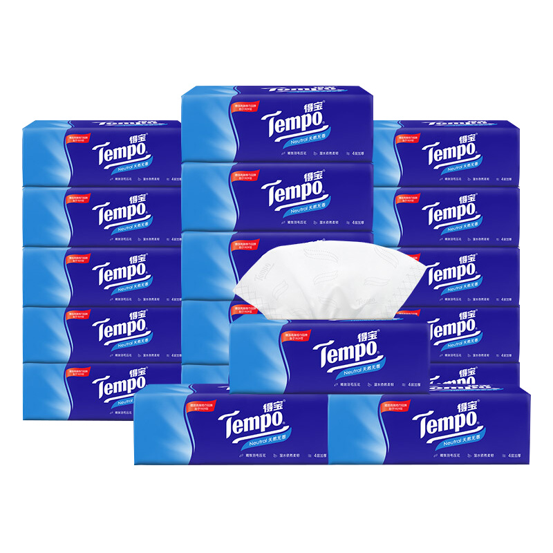 Tempo得宝抽纸16包4层90抽