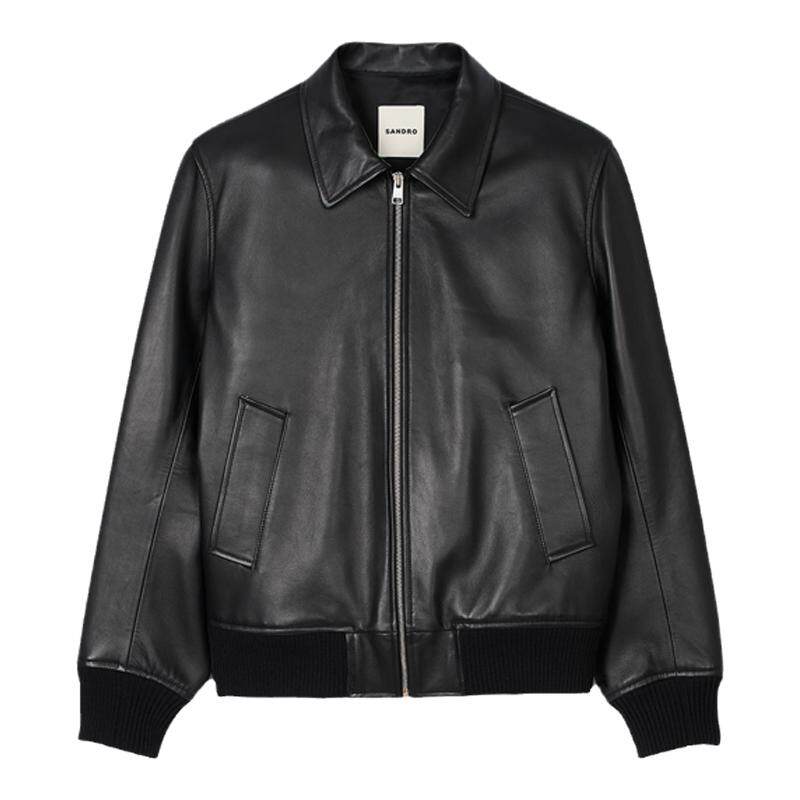 SANDRO男装时尚黑色夹克外套