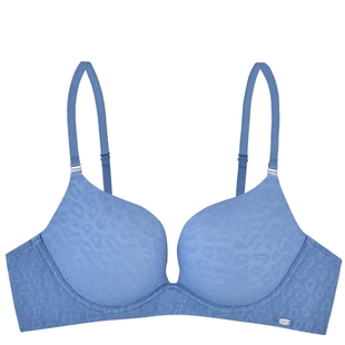 MYBODY商场同款 豹纹文胸 内衣女小胸聚拢显大舒适无痕细闪肩带时尚