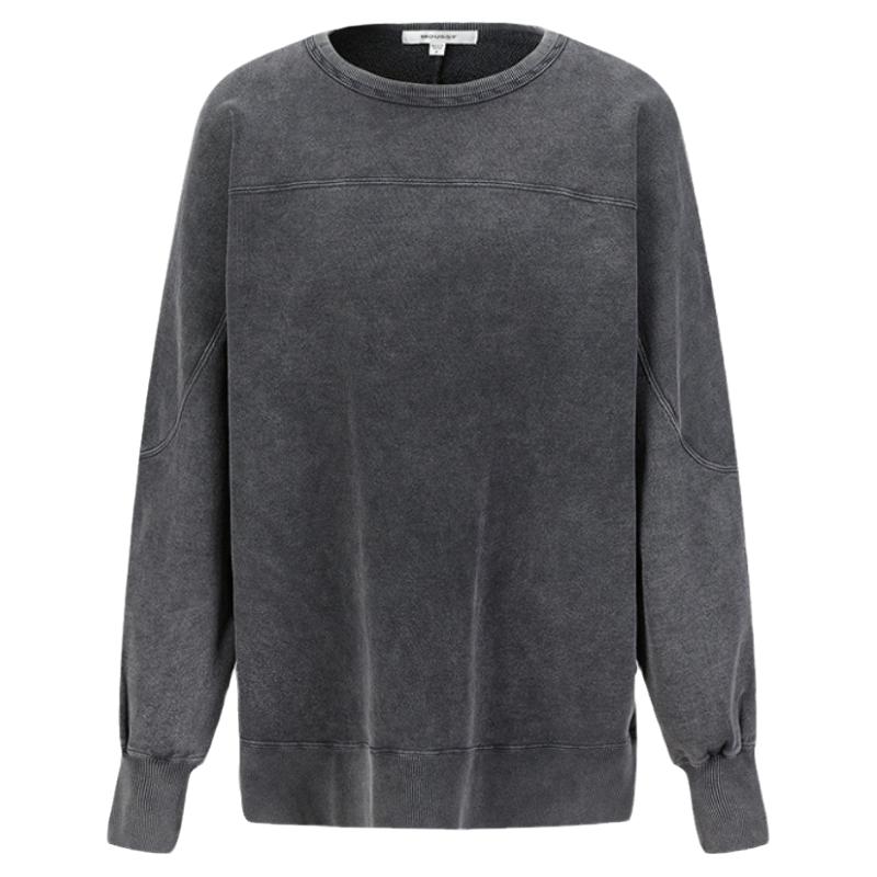 卫衣moussy做旧极简风宽松