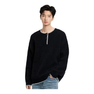 美特斯邦威男毛衣冬季新款潮流慵懒针织美式圆领毛衫韩系上衣