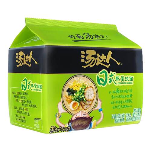 统一汤达人5袋日式豚骨酸辣豚骨面口味方便面速食泡面宵夜