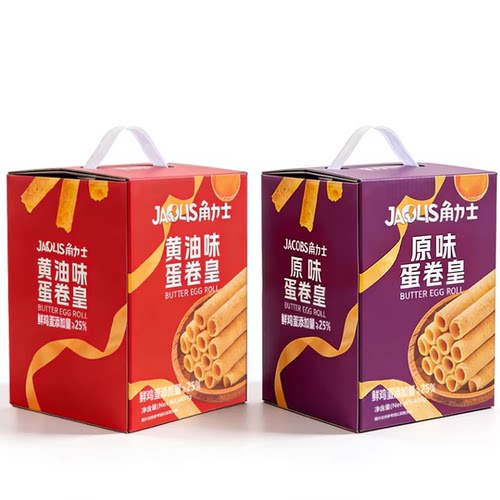 JAOLIS角力士蛋卷400g黄油味鸡蛋卷酥广东特产老人零食饼干礼盒装
