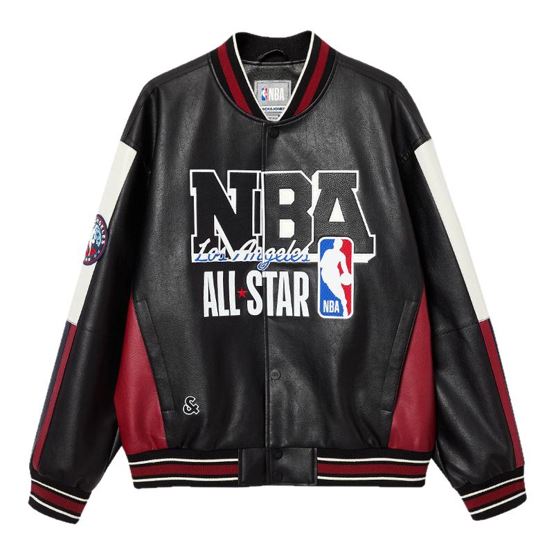 【NBA联名款】杰克琼斯男装春季夹克外套精致刺绣潮流时尚棒球领