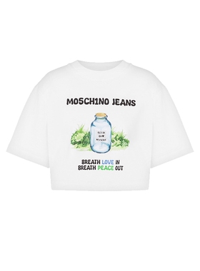 M05CH1N0 JEANS  女士泽西风印花短袖T恤