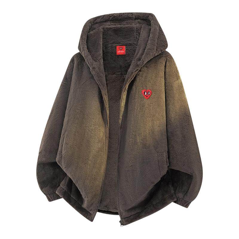 查尔斯桃心美式连帽棉衣防寒外套