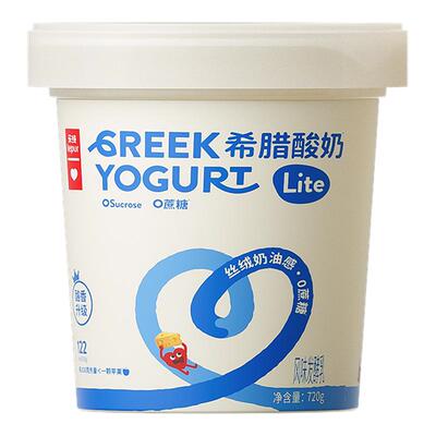 乐纯希腊酸奶0蔗糖原味限糖风味酸牛奶无添加益生菌发酵乳720g装