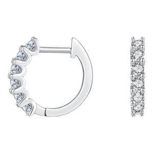 MODIAN摩典莫桑钻耳扣女S925纯银轻奢高级感ins百搭超闪镶钻耳圈