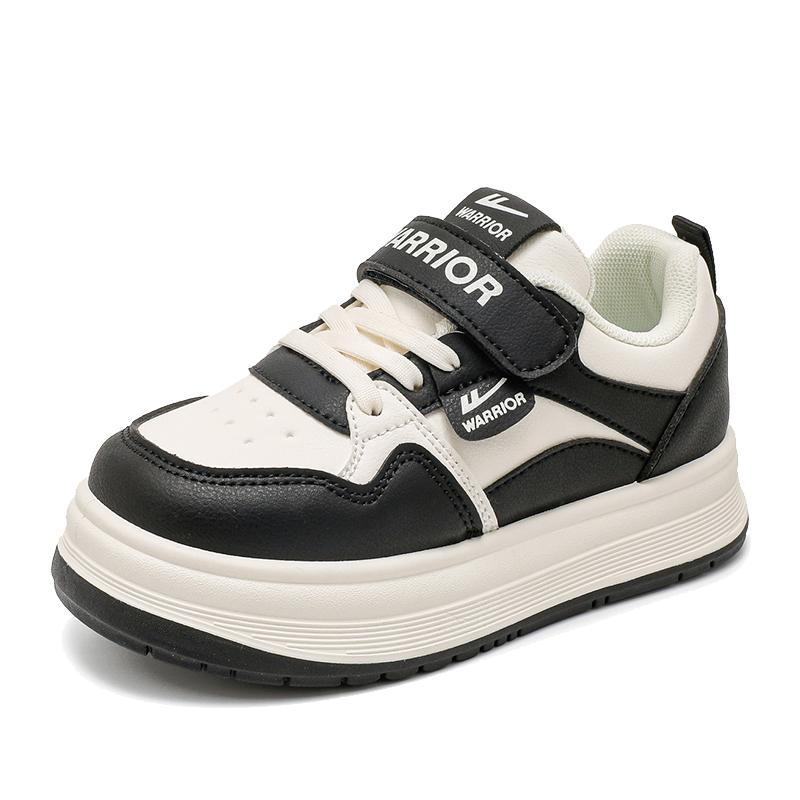 回力童鞋儿童板鞋低帮秋季2025新款皮面防水加绒保暖棉鞋女童鞋子