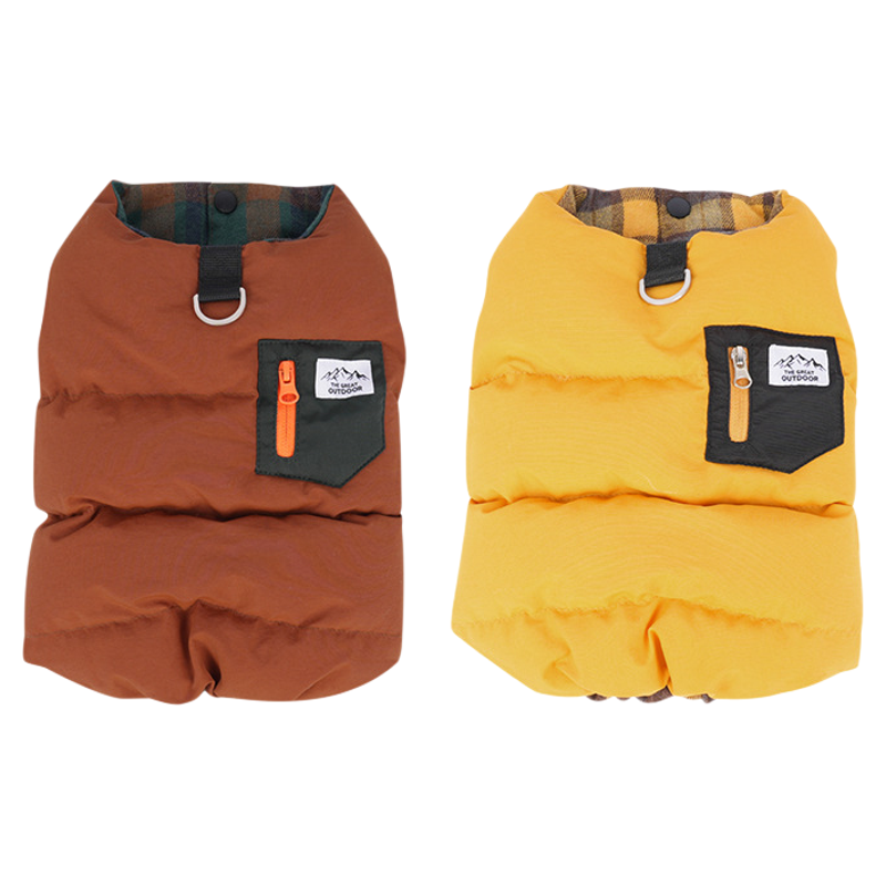 趣派狗狗双面穿格子马甲