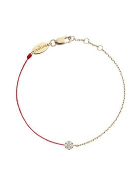 【自营】redline钻石玫瑰金黄金半绳半链女士金手链法国红绳手绳