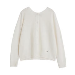 【100%绵羊毛】ELLE简约气质毛针织衫女2025秋装新款圆领毛衣开衫