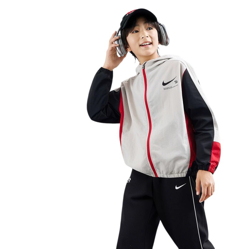Nike耐克儿童装男女童防风夹克2026秋季新款中大童外套运动风衣潮