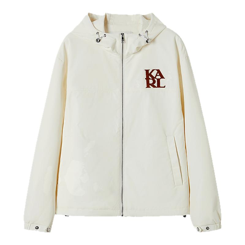 KARL LAGERFELD轻户外出行连帽棉衣夹克25秋季新款老佛爷卡尔男装