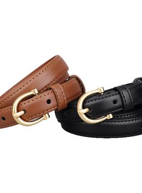 卡帝乐鳄鱼皮带女装饰百搭细腰带针扣夏季潮ins风牛仔裤裤带