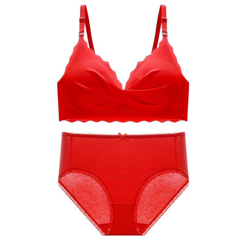 猫人大红文胸内裤鸿运套装