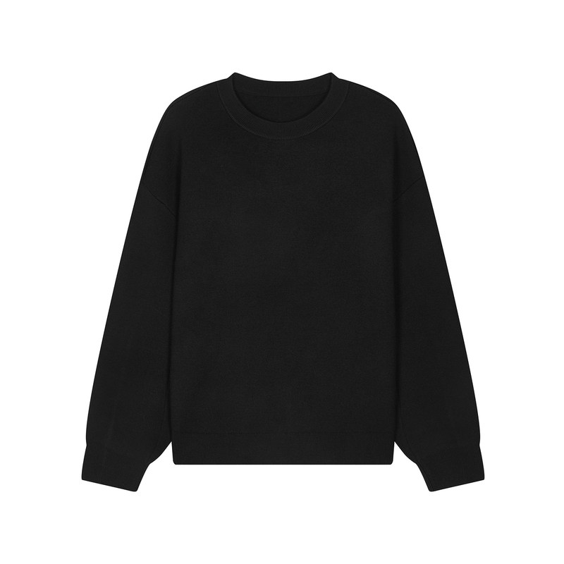 速写男装秋冬新款休闲宽松毛衫圆领套头简约保暖舒适纯色上衣