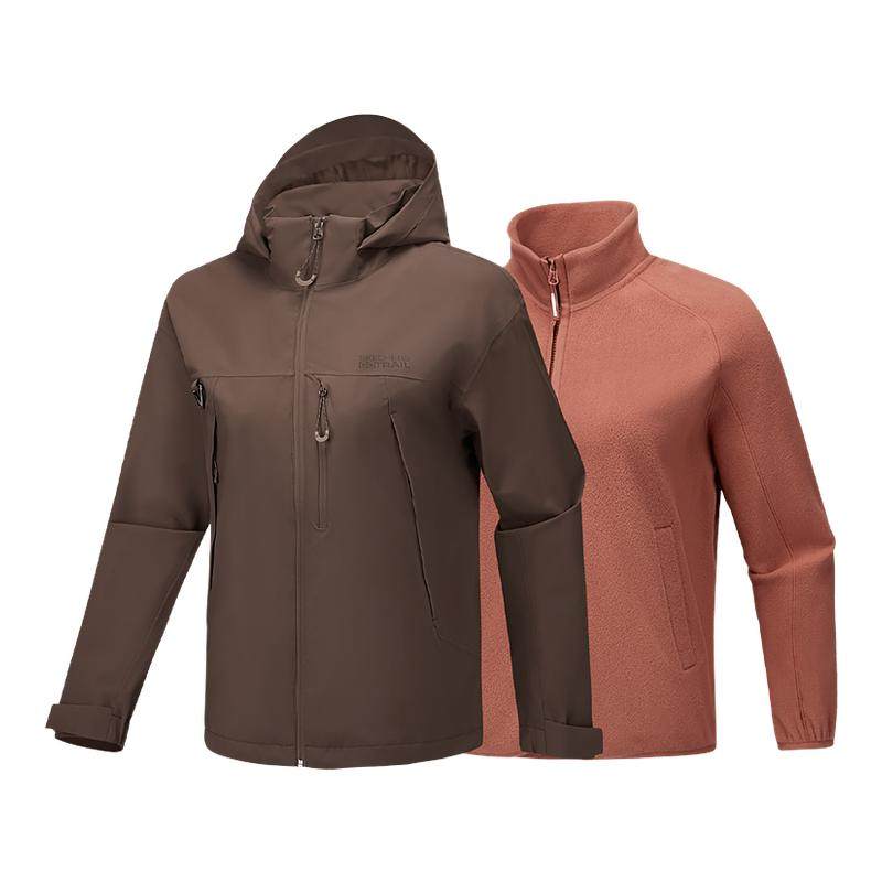 斯凯奇魔方冲锋衣2025秋冬季女款户外登山三合一设计专业防水运动