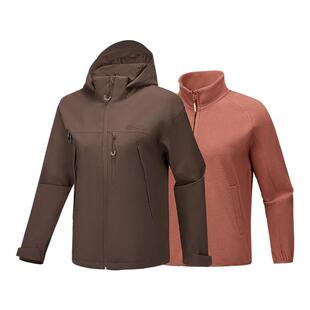 斯凯奇魔方冲锋衣2025秋冬季女款户外登山三合一设计专业防水运动