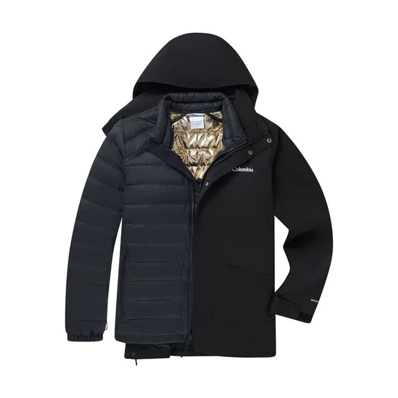 哥伦比亚户外男新金点防水冲锋衣700蓬鹅绒内胆三合一外套XE3587