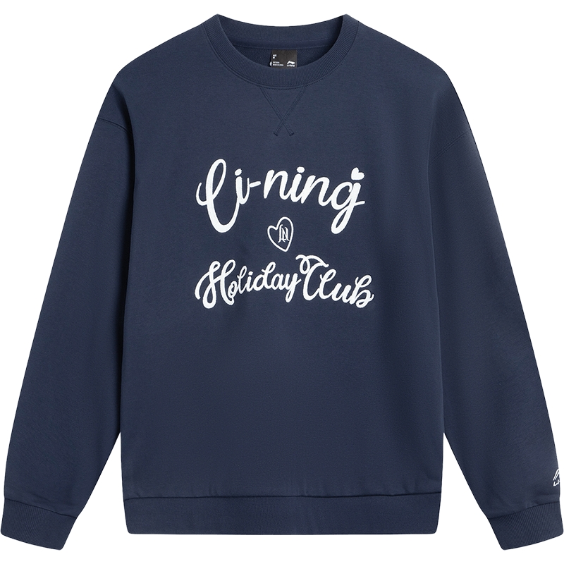 李宁网球卫衣女冬季2025新款女装圆领长袖松弛感内搭上衣运动服女