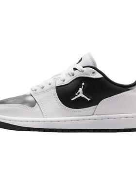 Jordan耐克女鞋黑白银Court Connect大童运动鞋篮球鞋IR2298-100