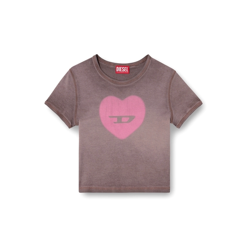 [季末甄选]DIESEL女士D LOGO心形印花圆领短袖T恤A128360SQAD