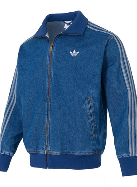 adidas阿迪达斯三叶草男上衣牛仔运动夹克2026新款休闲外套KD1517