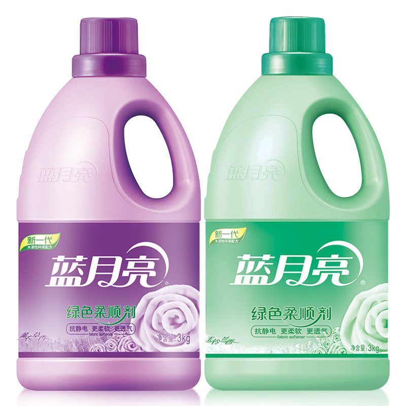 蓝月亮绿色柔顺剂3kg 衣物柔顺护理柔软透气防静电玉玲兰瓶装