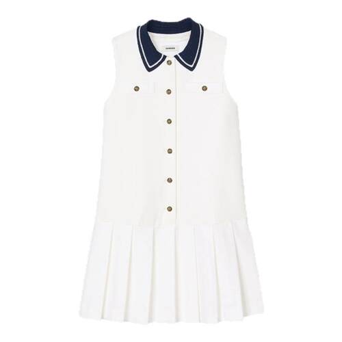 SANDRO女装法式针织领百褶连衣裙