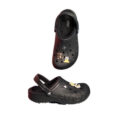 Crocs贝雅暖棉洞洞鞋棉拖鞋