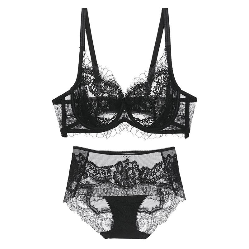 兰卡文蕾丝4/4薄杯文胸