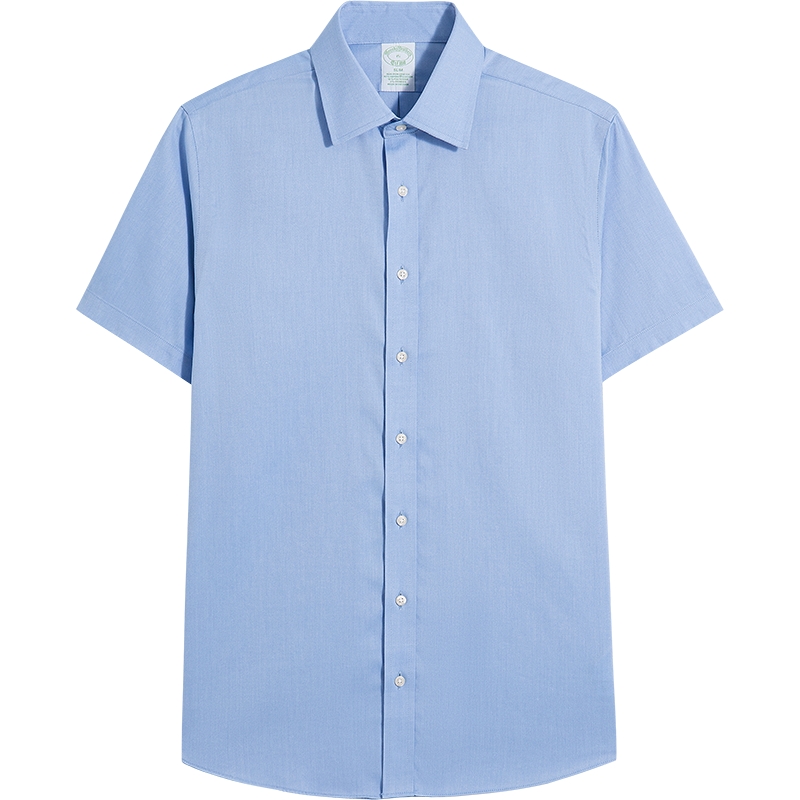 [易打理]Brooks Brothers/布克兄弟男士春夏款宽距领纯色正装衬衫
