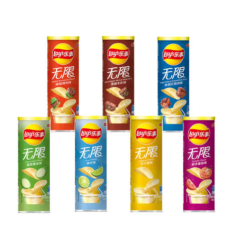 乐事无限薯片104g*7罐装番茄黄瓜