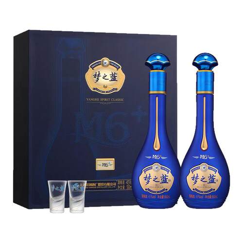 【活动】洋河梦之蓝M6+45度550ml*2瓶礼盒绵柔型浓香白酒